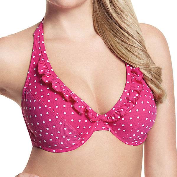 Cleo By Panache Betty, Pink Betty Halter Bikini Top - Biamonde
